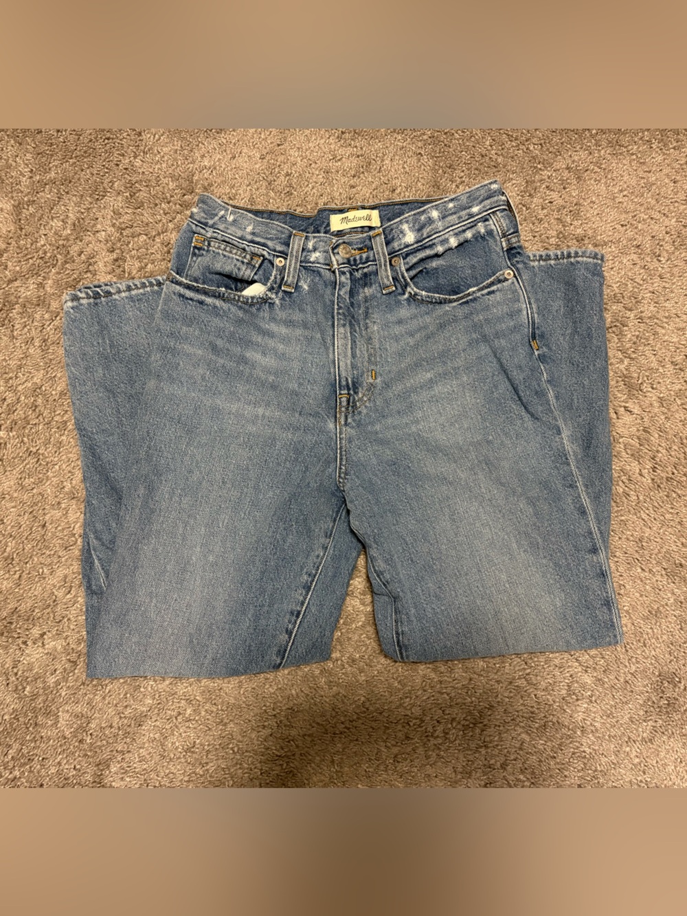 Madewell High-Rise Straight Leg Jeans in Light Blue